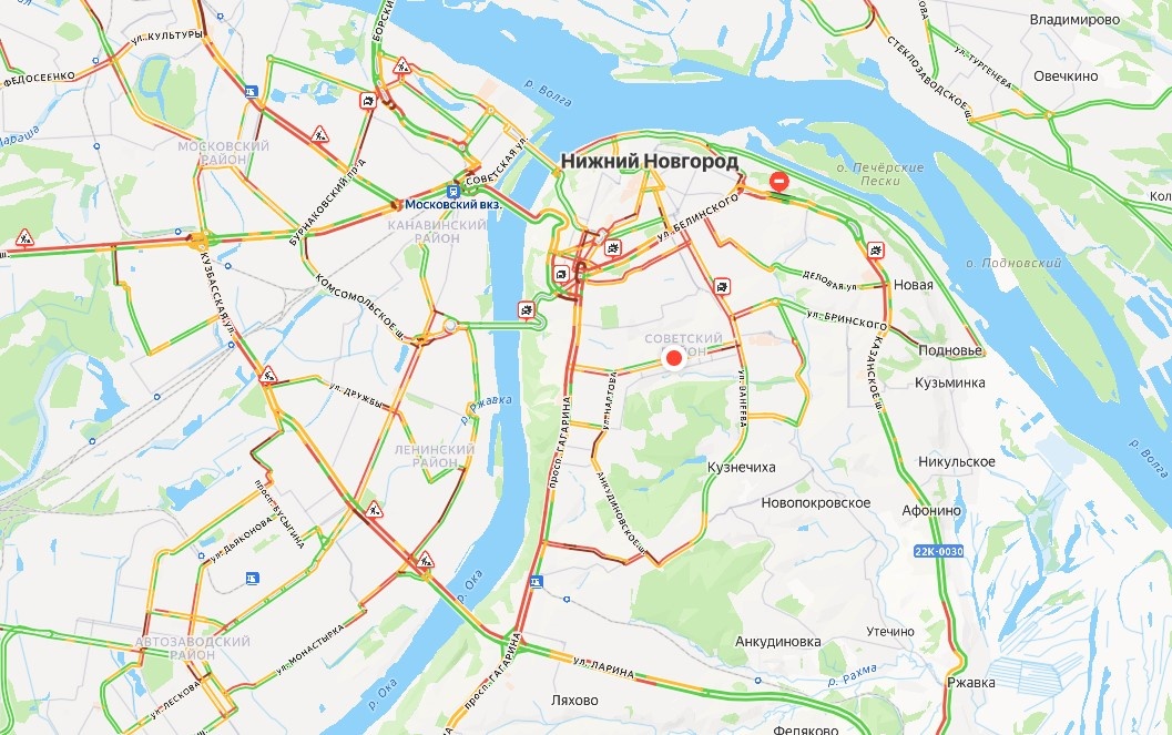 Пробки в 9 баллов сковали Нижний Новгород 6 февраля - фото 1