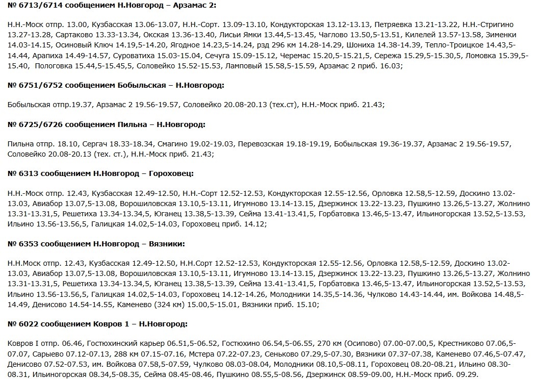 Расписание электричек меняется в Нижегородской области: полный список - фото 11