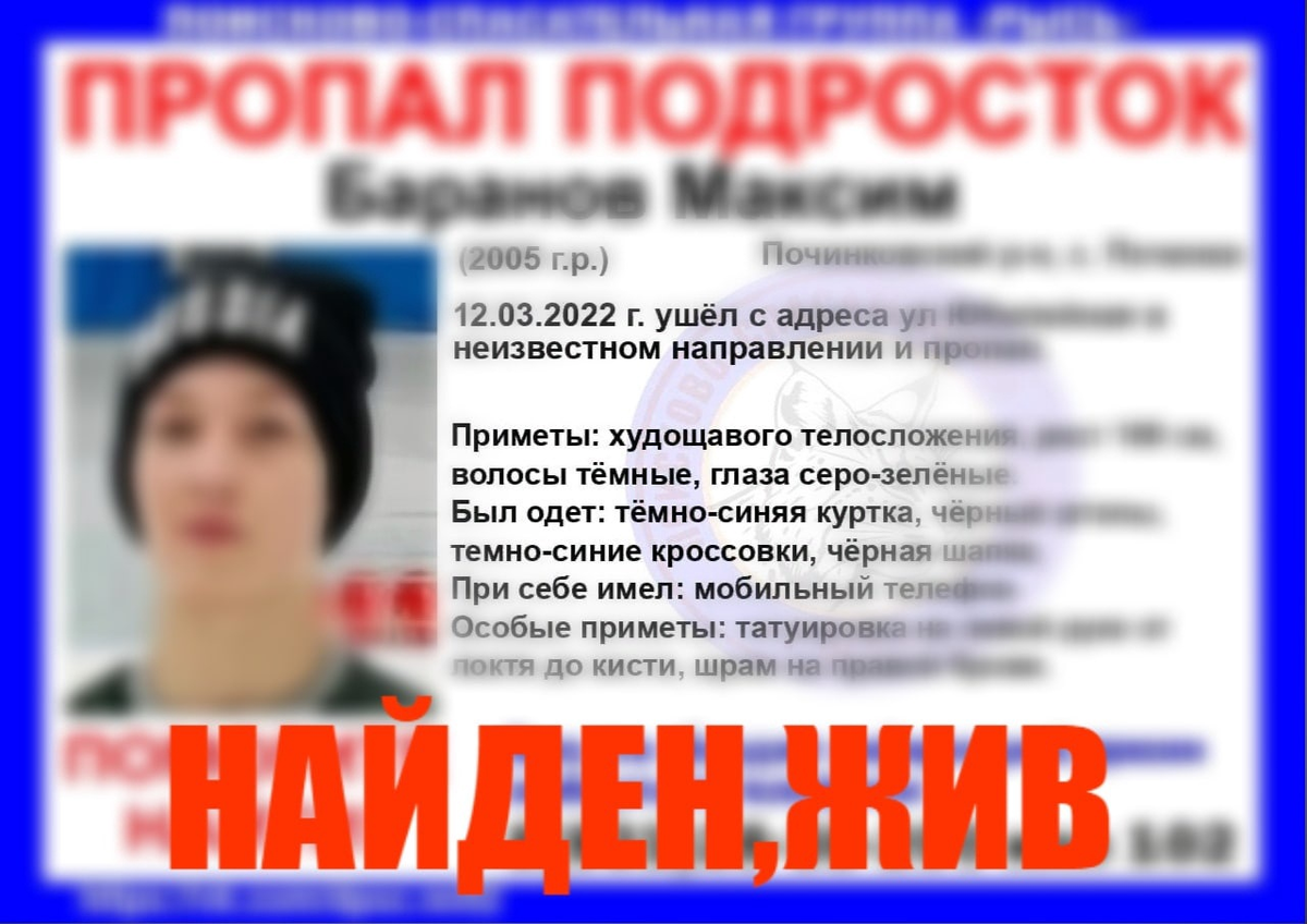 Пропавший в Починковском районе подросток найден живым - фото 1